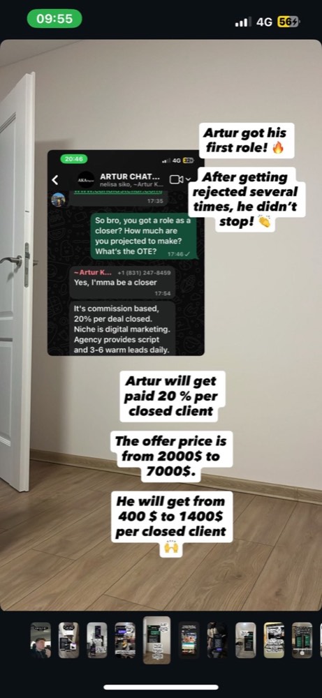 Artur: pirma closer rolė, 20% nuo €2000-7000 sandėrių